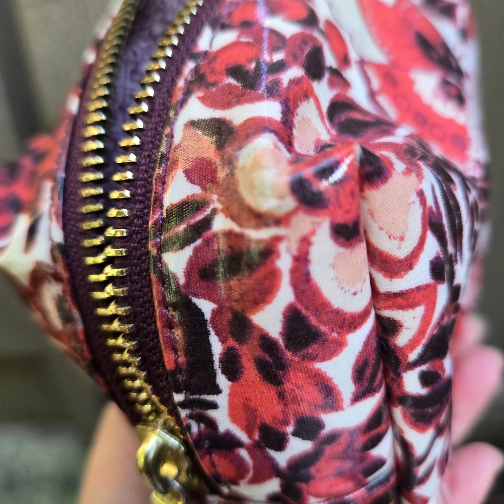 Tory Burch Red Floral Cosmetic Bag